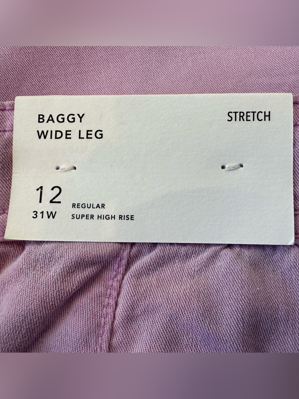 AE NWT Lilac Dreamy Drape Stretch High Waist Baggy Wide Leg Cargo Pants- Size 12 - Picture 4 of 6